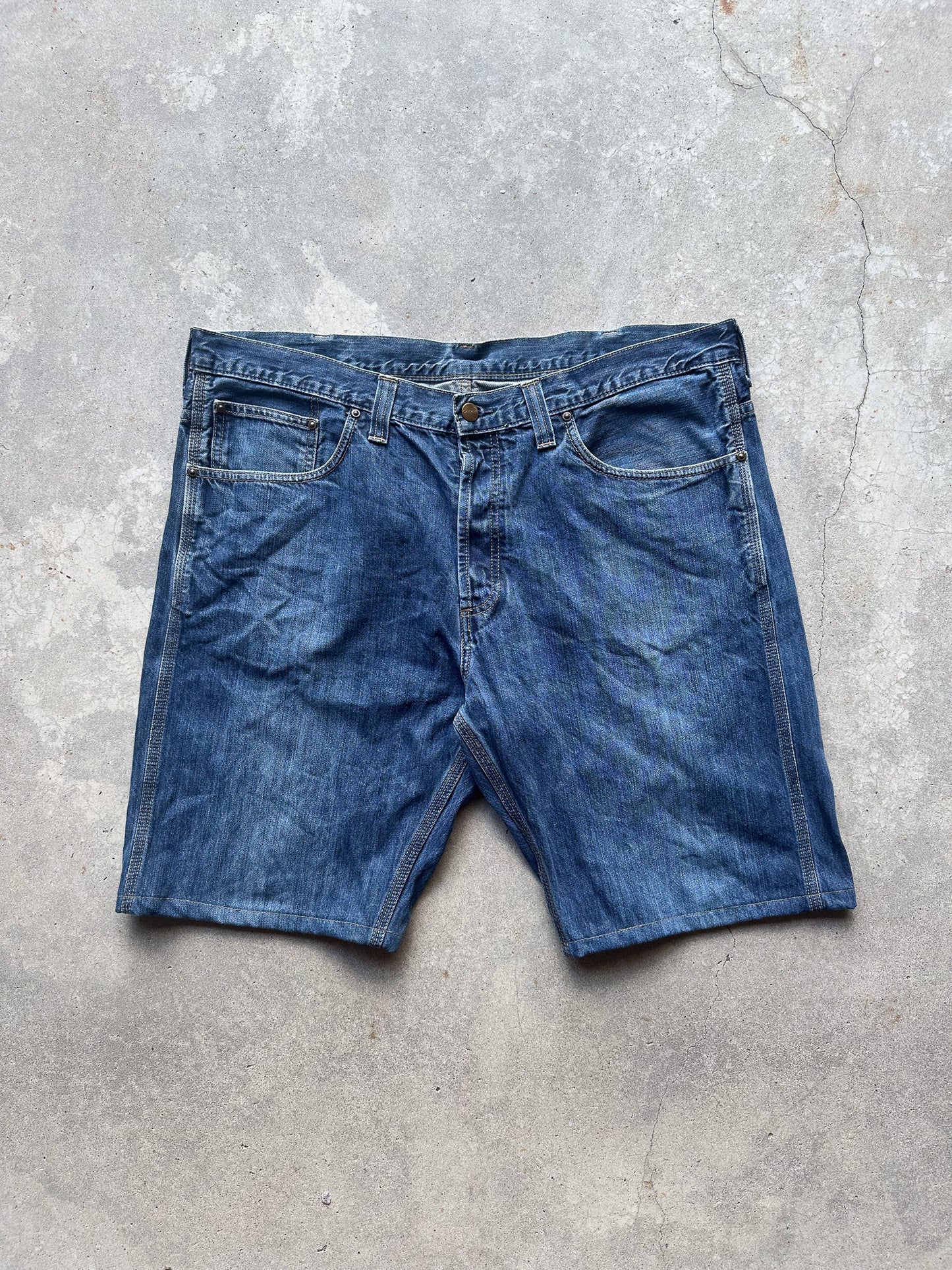 Preloved Carhartt Retro Pant Relaxed Fit Upcycled Reworked Workwear Shorts (40)