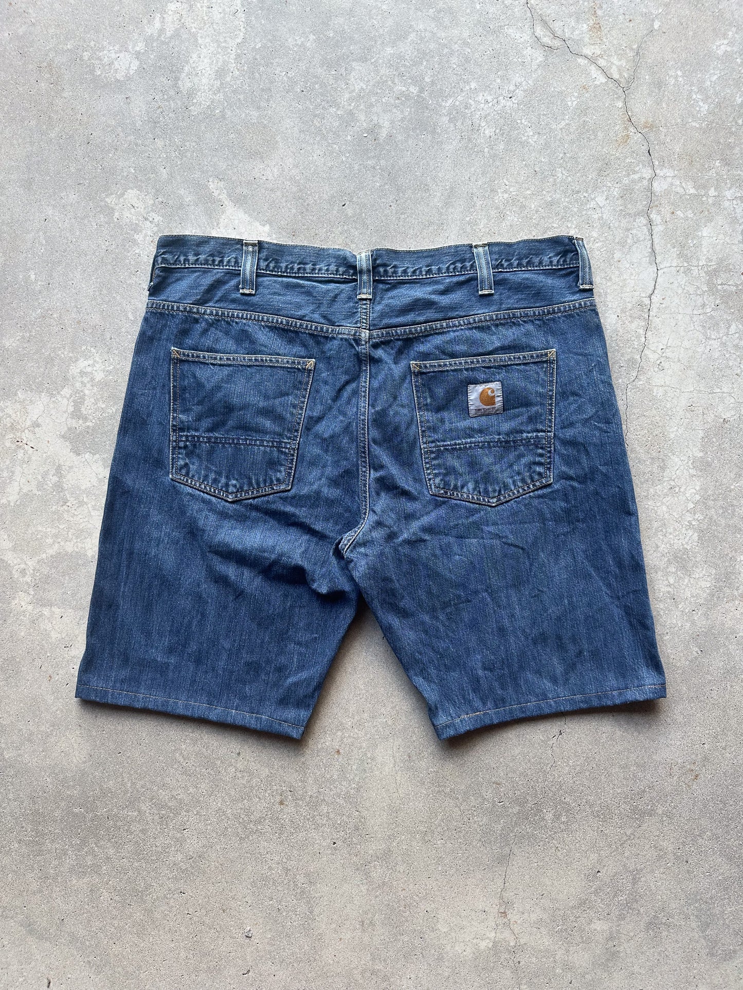 Preloved Carhartt Retro Pant Relaxed Fit Upcycled Reworked Workwear Shorts (40)