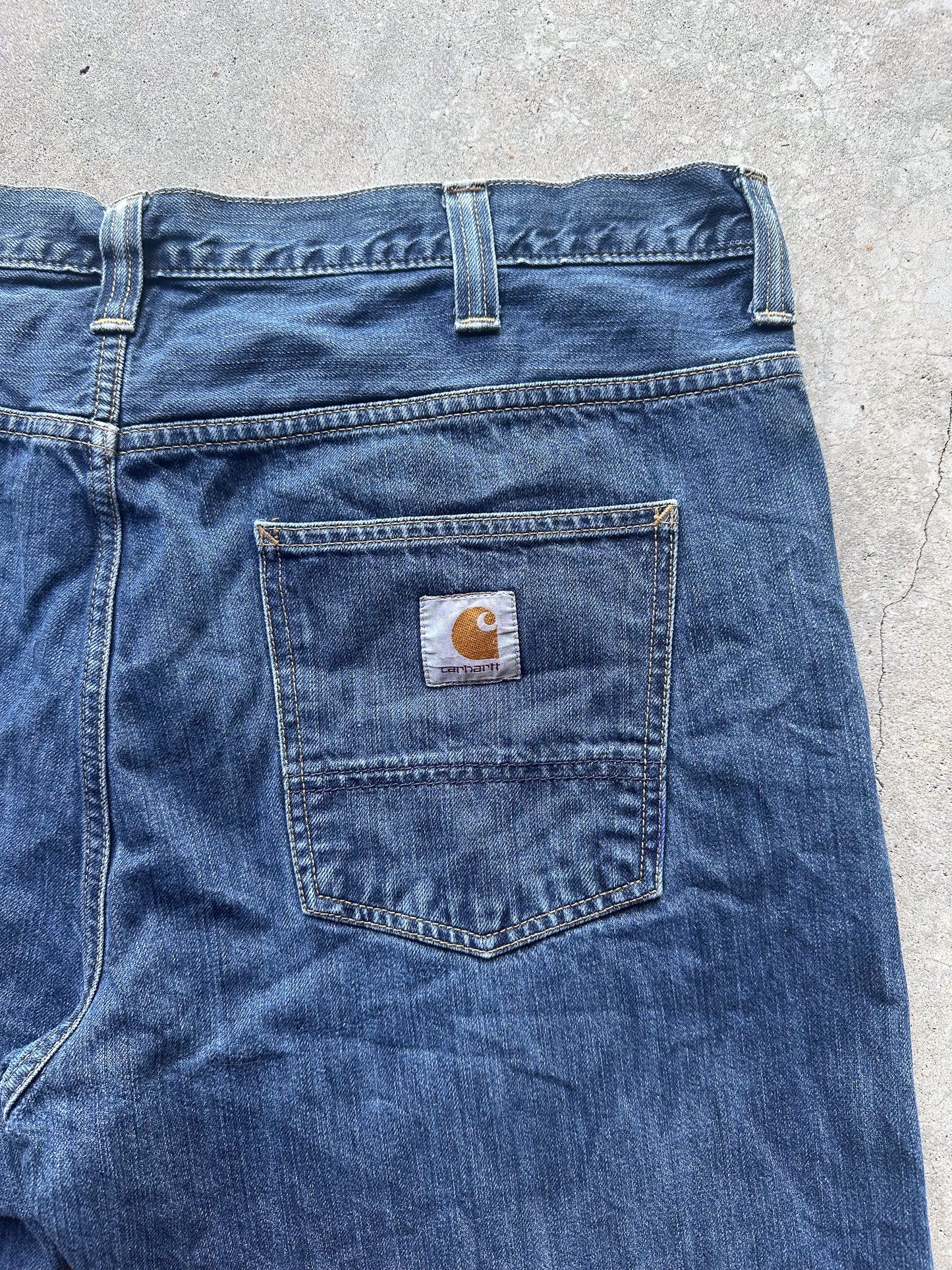 Preloved Carhartt Retro Pant Relaxed Fit Upcycled Reworked Workwear Shorts (40)
