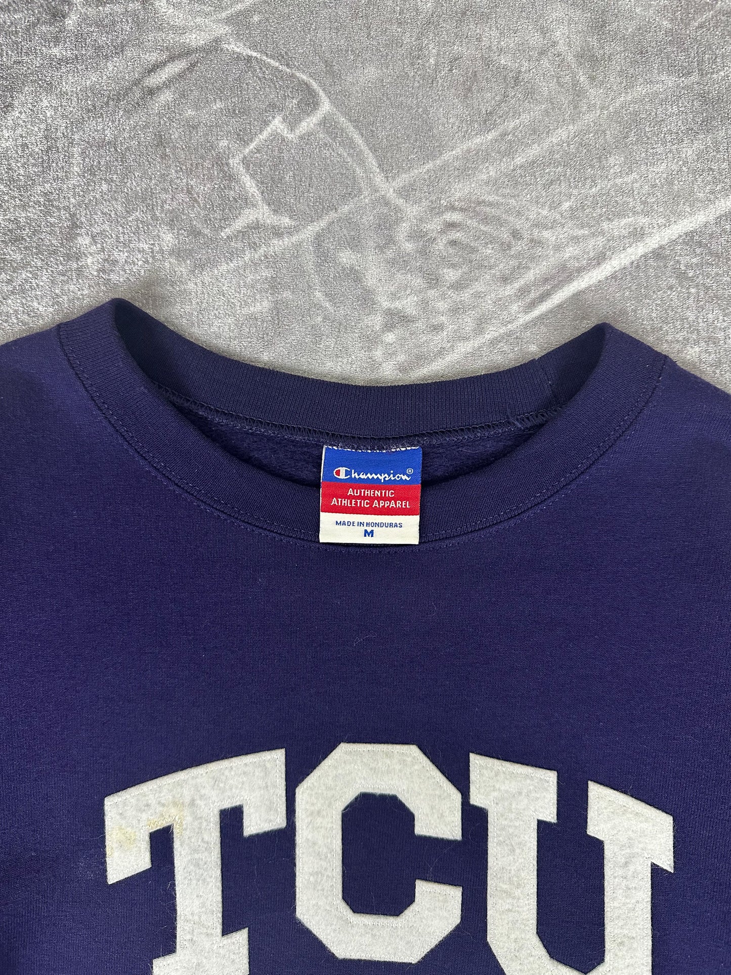 Vintage 90s Champion Texas Christian University TCU Grandparent College Sweatshirt (M)