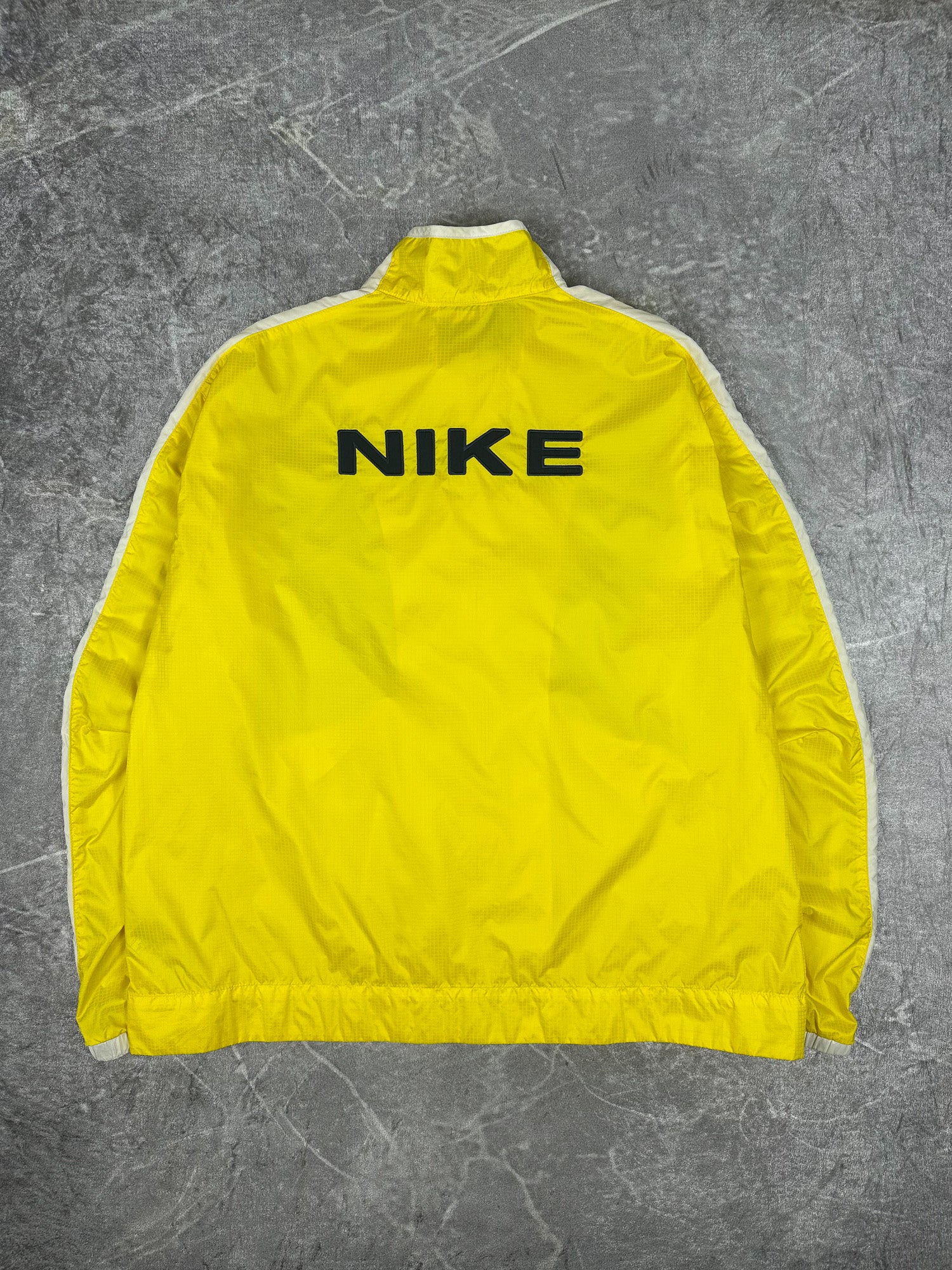 Vintage 00s Nike Tape Stripe 3M Block Spellout Windbreaker Jacket (XL)