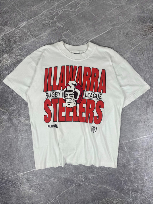 Vintage 90s Illawarra Steelers NSW Rugby League T-Shirt (2XL)