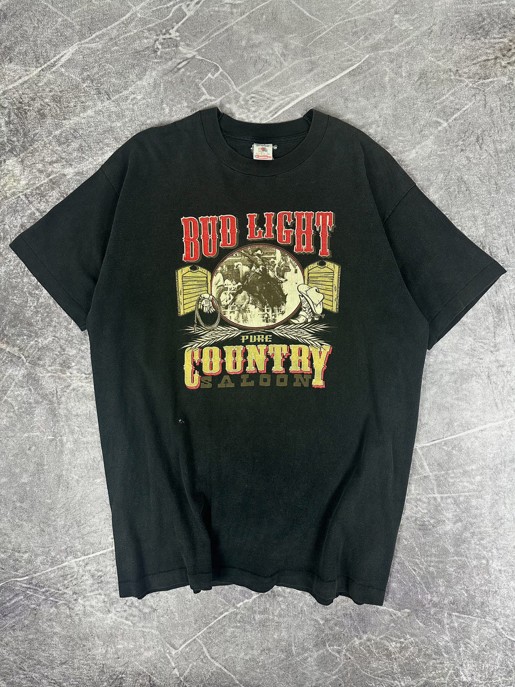 Vintage 90s Budwiser Bud Light Pure Country Saloon T-Shirt (XL)
