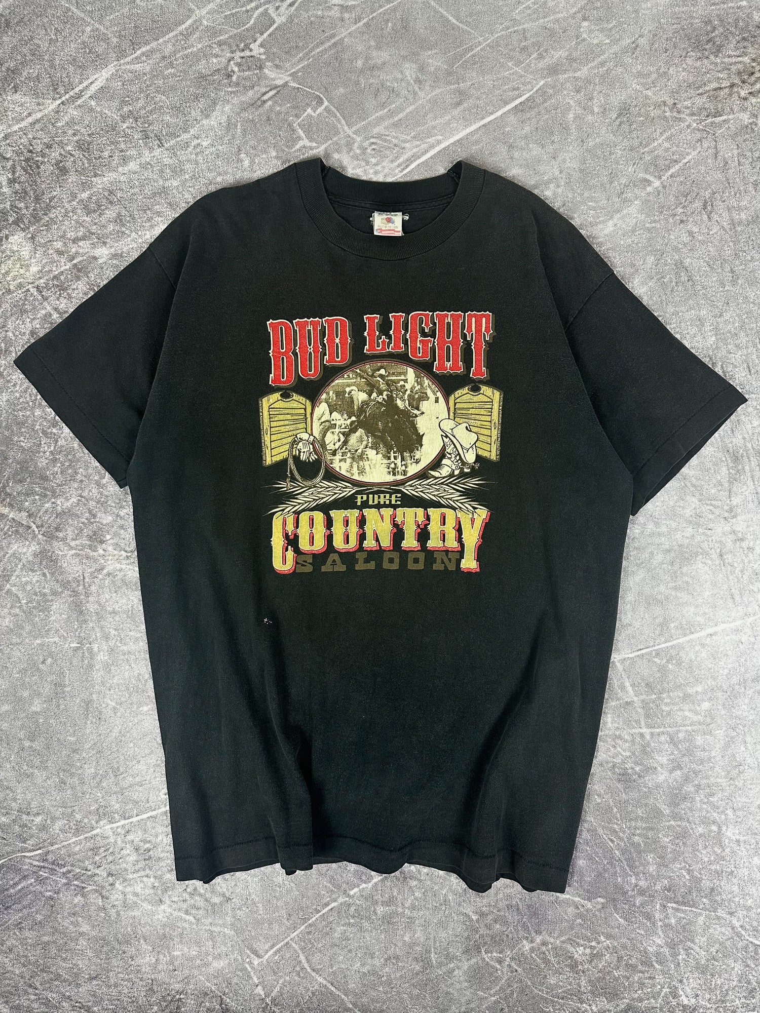 Vintage 90s Budwiser Bud Light Pure Country Saloon T-Shirt (XL)