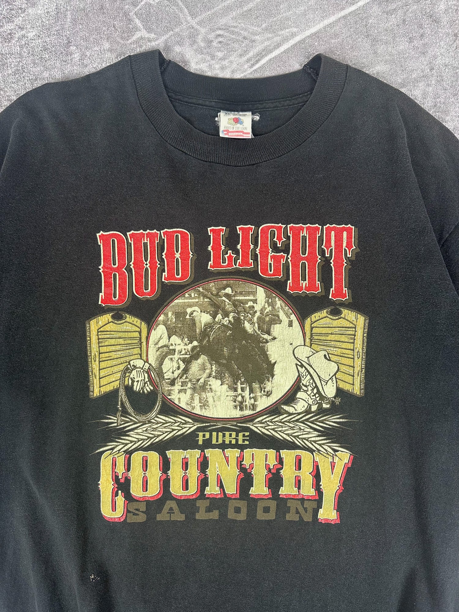 Vintage 90s Budwiser Bud Light Pure Country Saloon T-Shirt (XL)