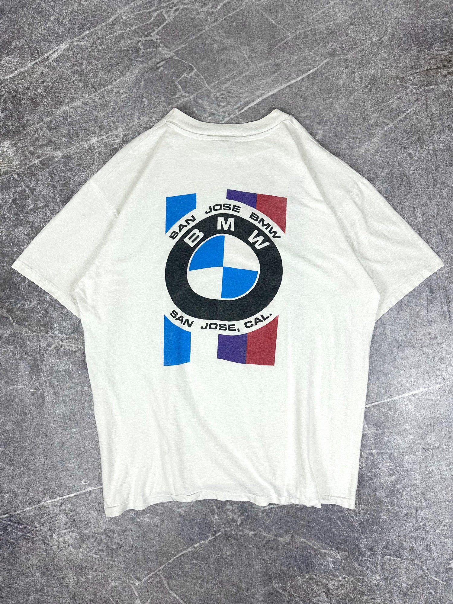 Vintage 80s BMW San Jose California Motorcycle Engine T-Shirt (XL)