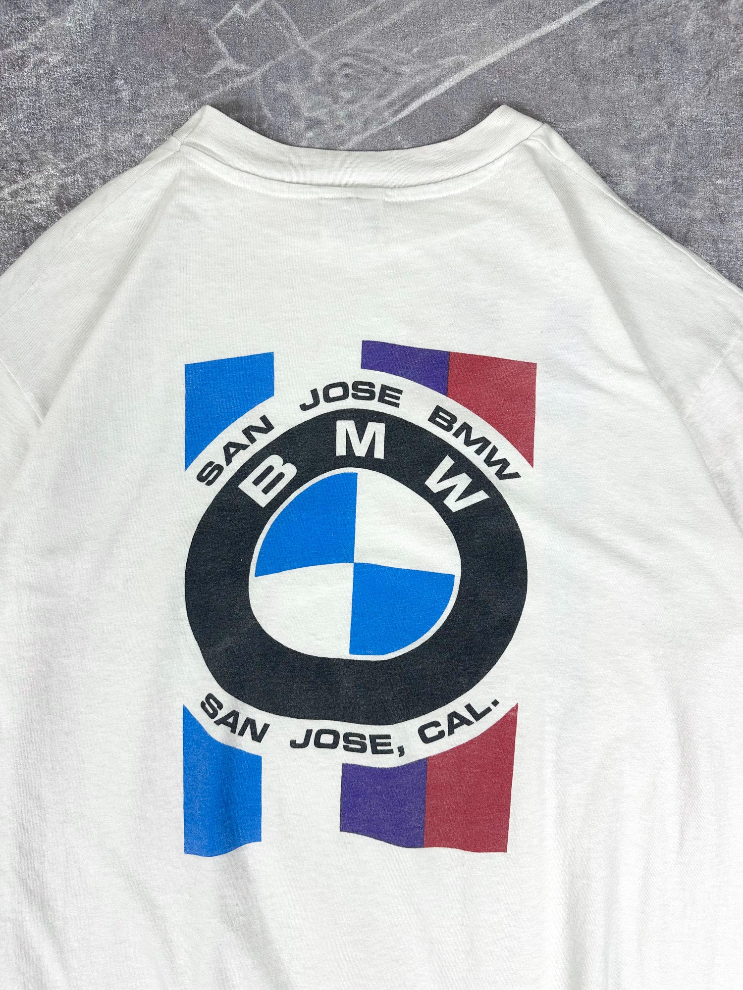 Vintage 80s BMW San Jose California Motorcycle Engine T-Shirt (XL)