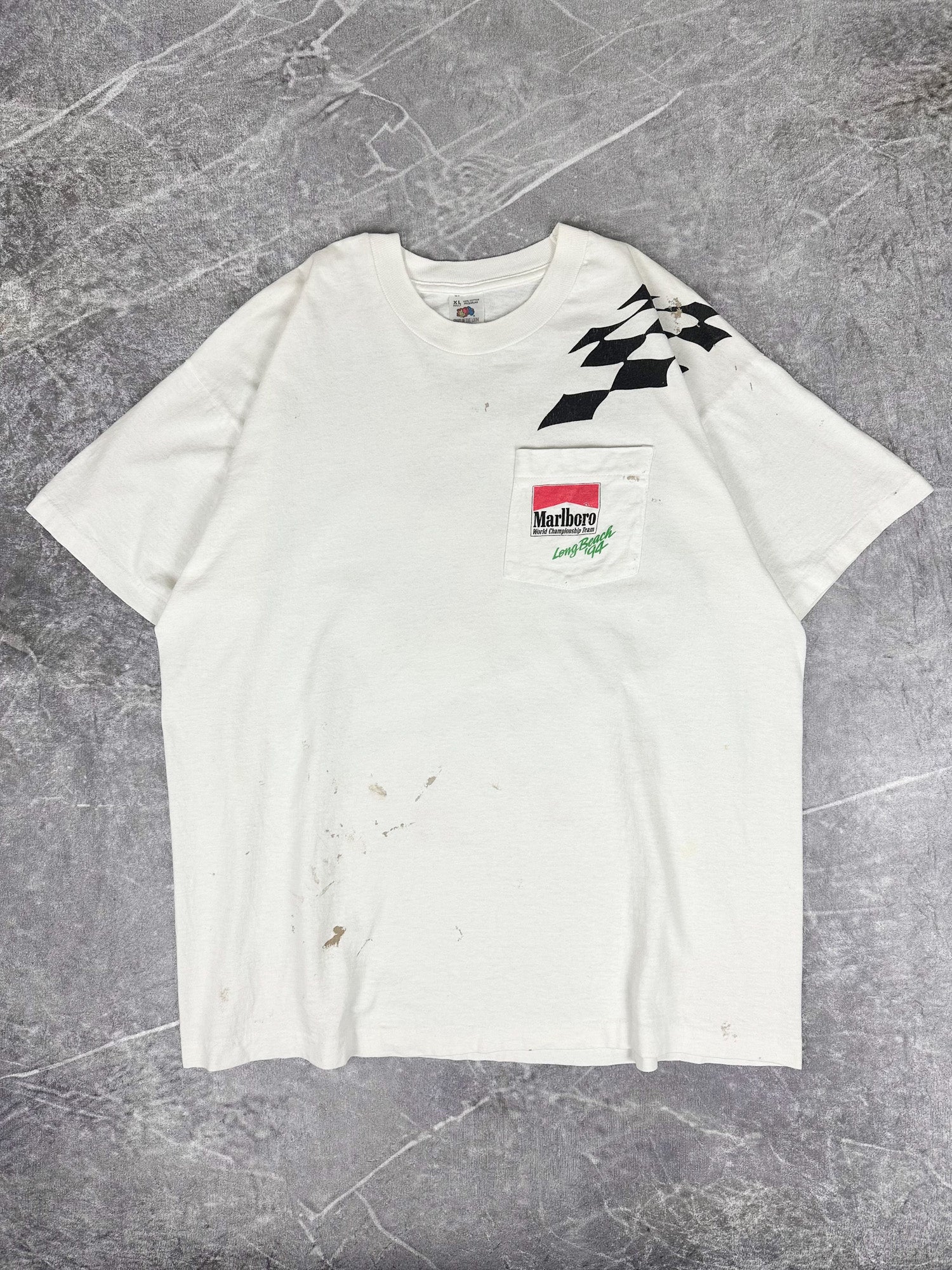 Vintage 1994 Marlboro Cigarettes World Championship Team Long Beach 94' Racing T-Shirt (XL)