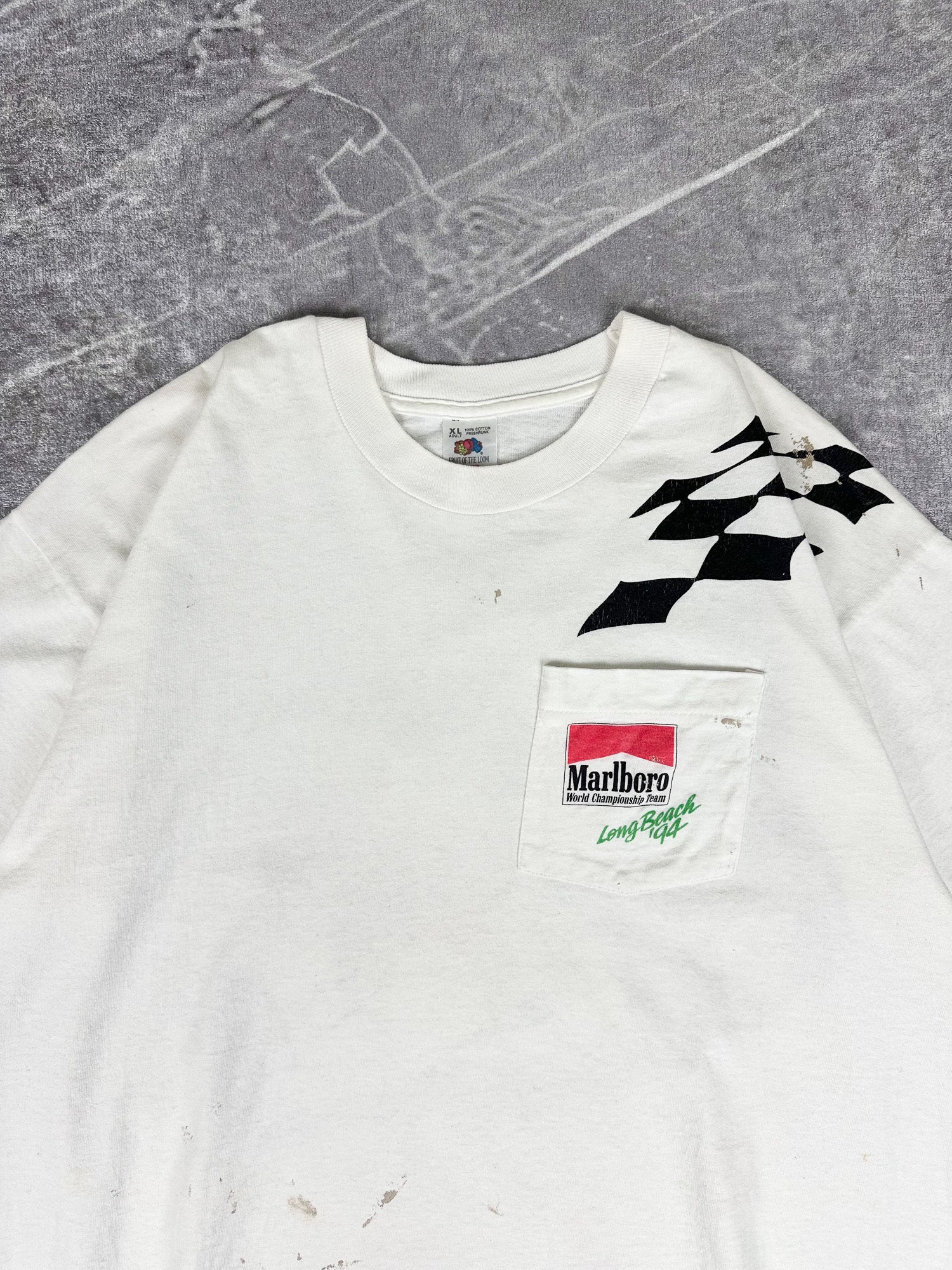 Vintage 1994 Marlboro Cigarettes World Championship Team Long Beach 94' Racing T-Shirt (XL)