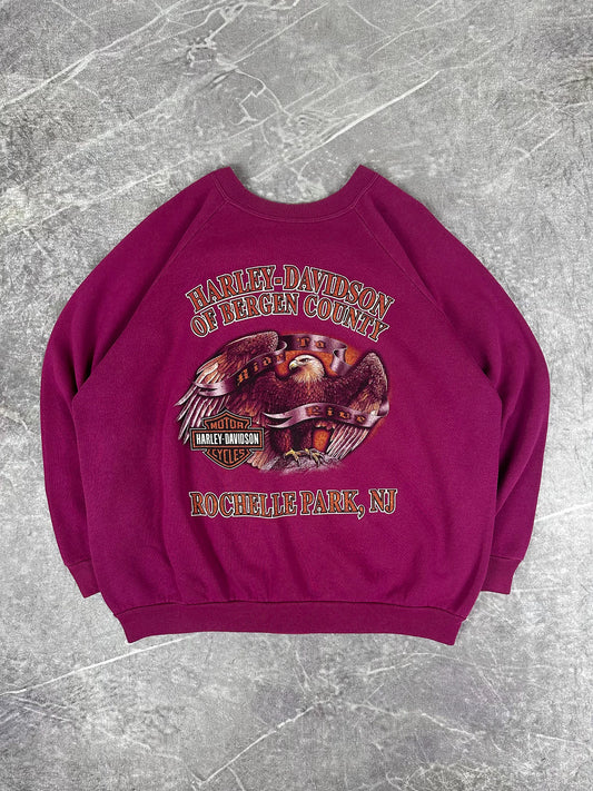 Vintage 90s Blank Harley Davidson of Bergen County Ride to Live Rochelle NJ Reprint Sweatshirt (L)