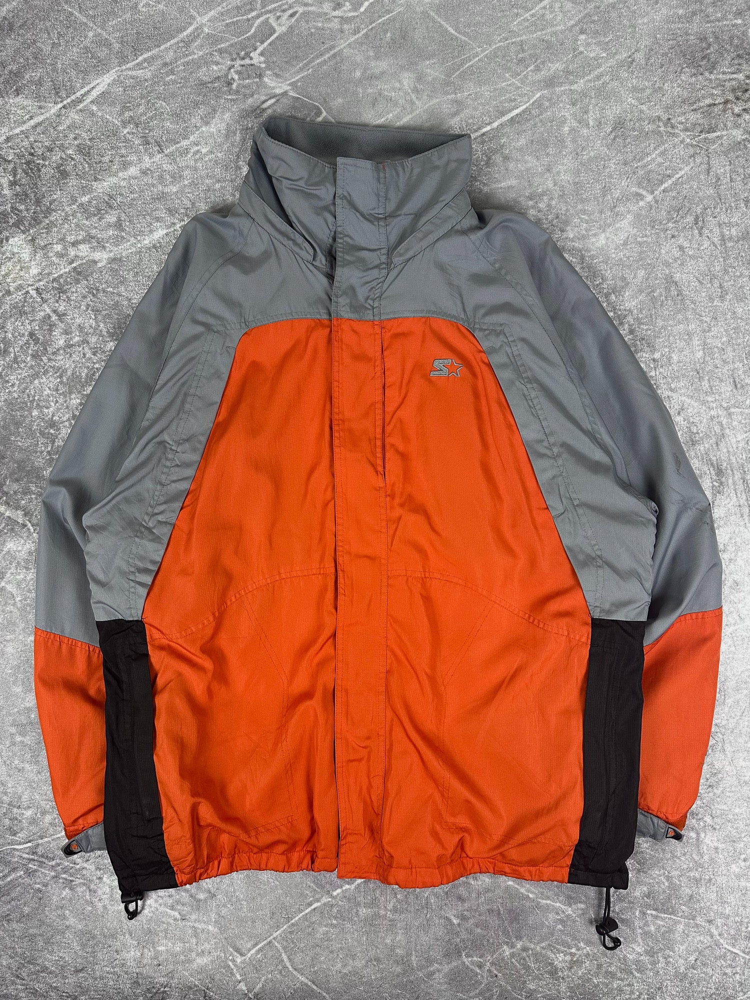 Vintage 00s Starter Brand Colour Block Nylon Fleece Parka (L)