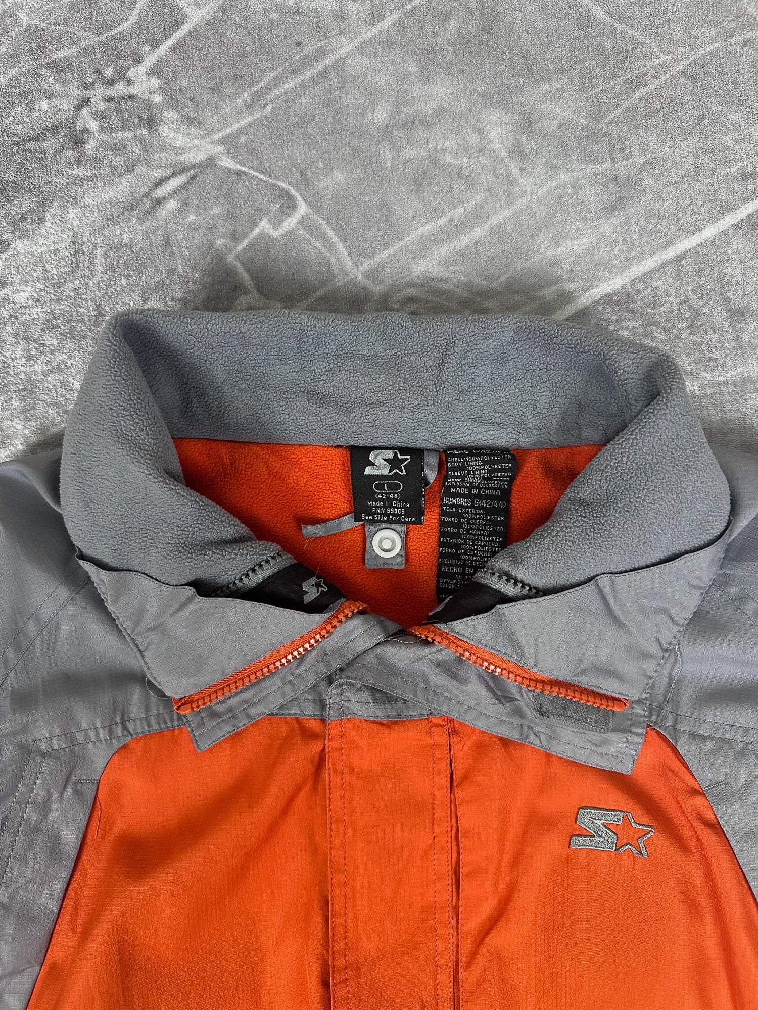 Vintage 00s Starter Brand Colour Block Nylon Fleece Parka (L)