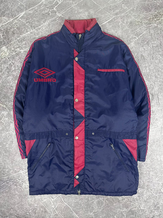 Vintage 90s Umbro Embroidered Logo Monogram Print Heavy Parka (M)