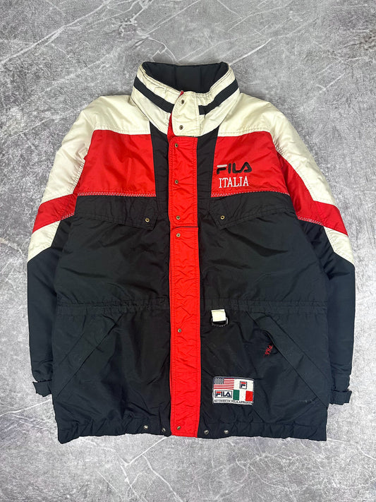 Vintage 90s Fila Italia Colour Block Heavy Parka (L)
