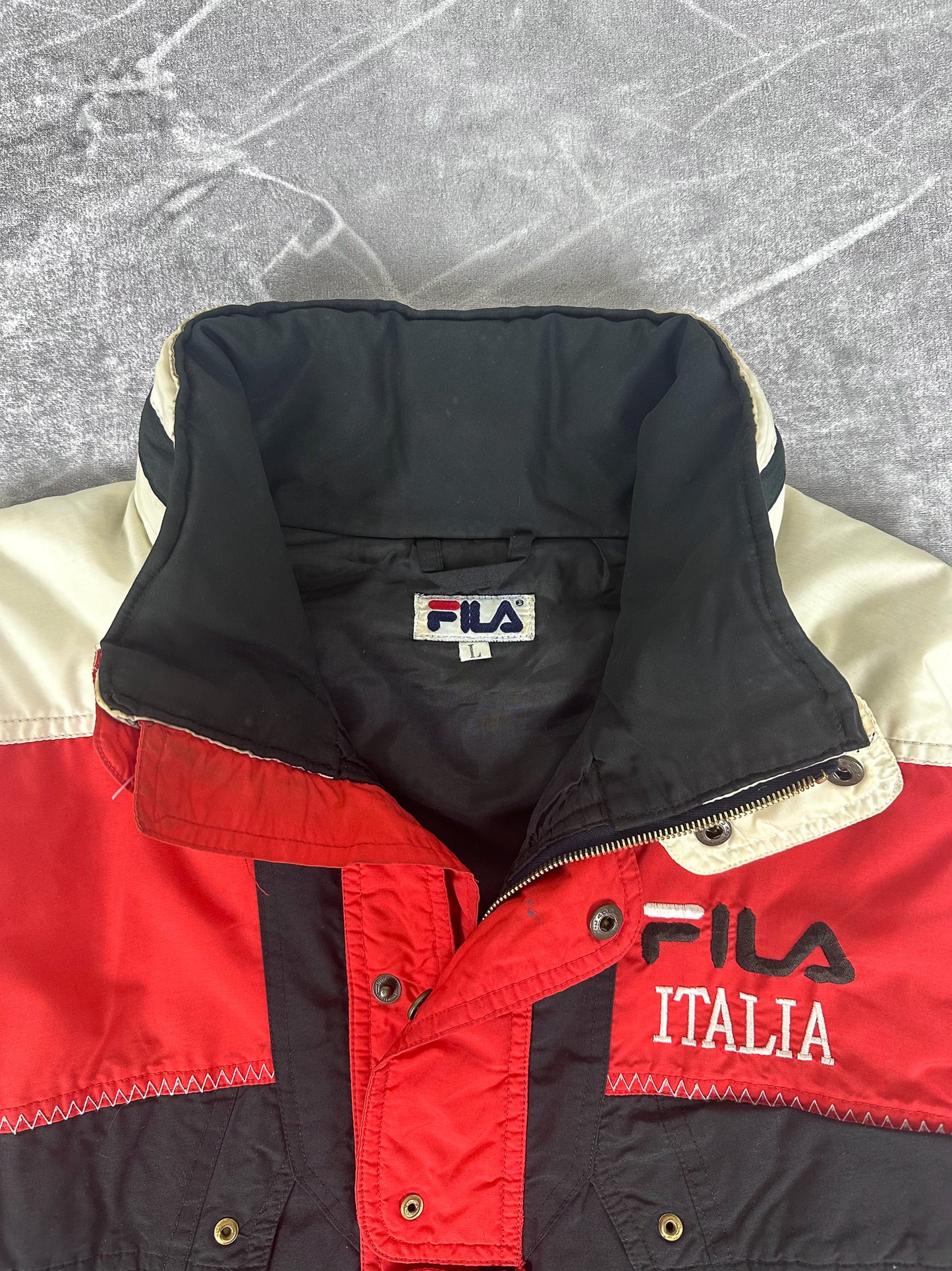Vintage 90s Fila Italia Colour Block Heavy Parka (L)