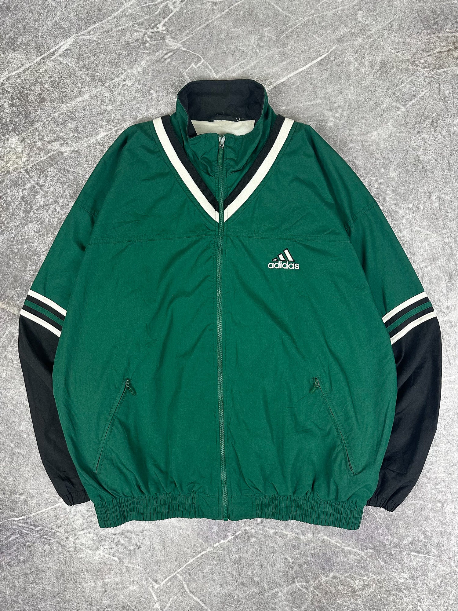 Vintage 90s Adidas Embroidered Logo Cotton Windbreaker (XL)