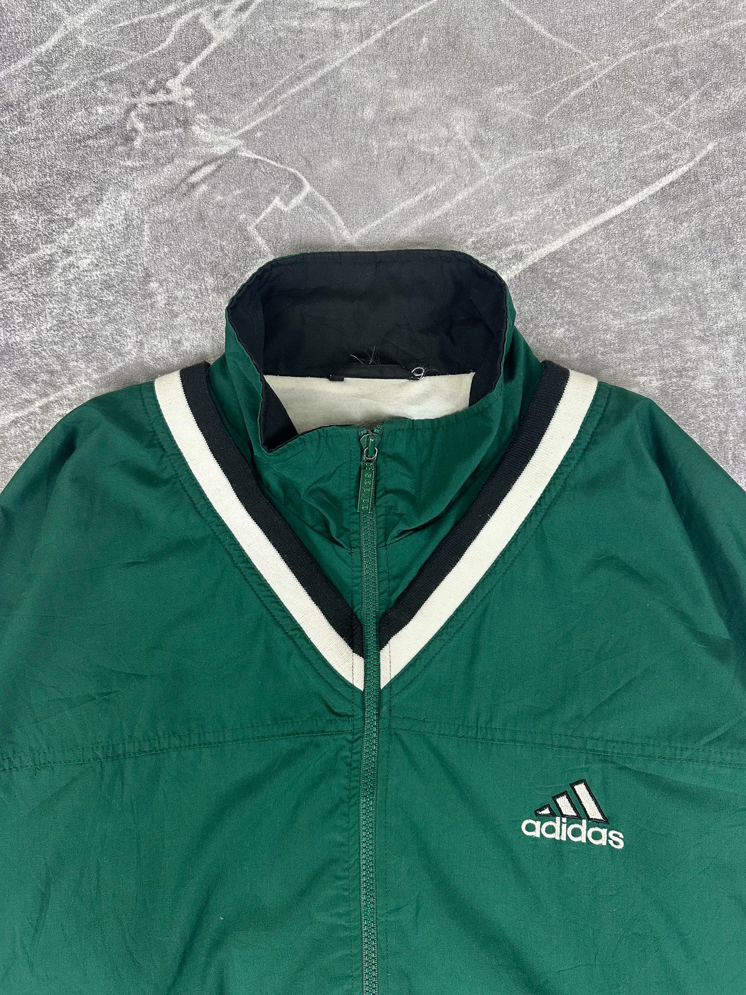 Vintage 90s Adidas Embroidered Logo Cotton Windbreaker (XL)