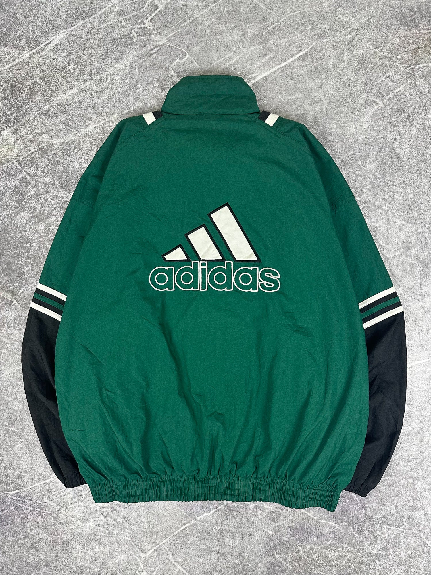 Vintage 90s Adidas Embroidered Logo Cotton Windbreaker (XL)