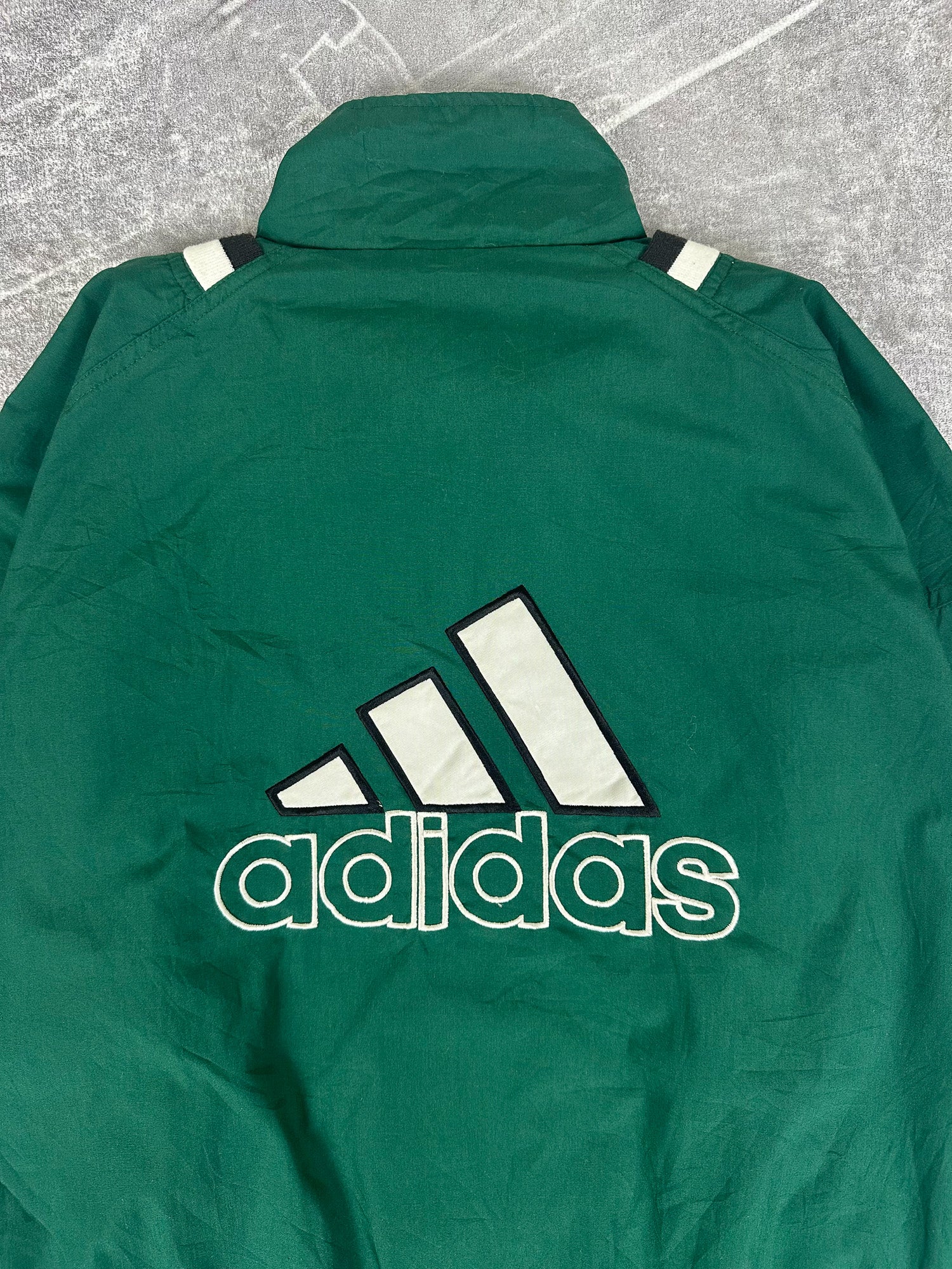 Vintage 90s Adidas Embroidered Logo Cotton Windbreaker (XL)