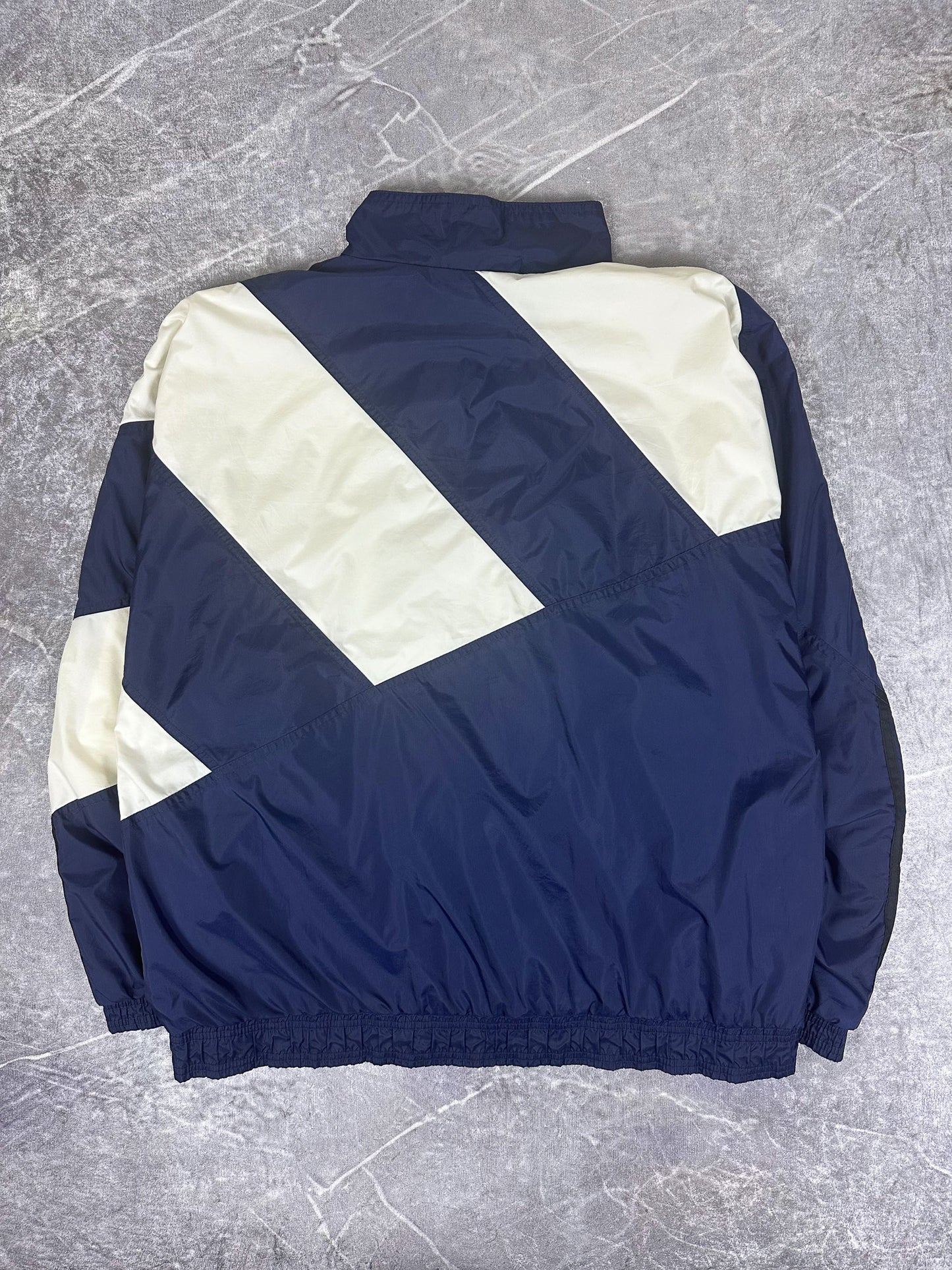 Vintage 90s Adidas Embroidered Spellout 3 Stripe Nylon Windbreaker (L)