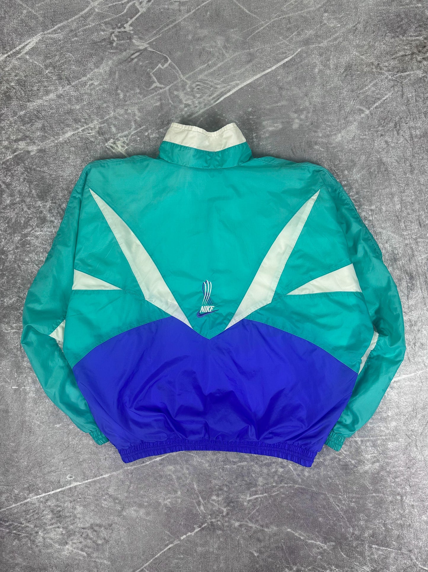 Vintage 90s Nike Colour Block Embroidered Swoosh Logo Nylon Windbreaker (S)