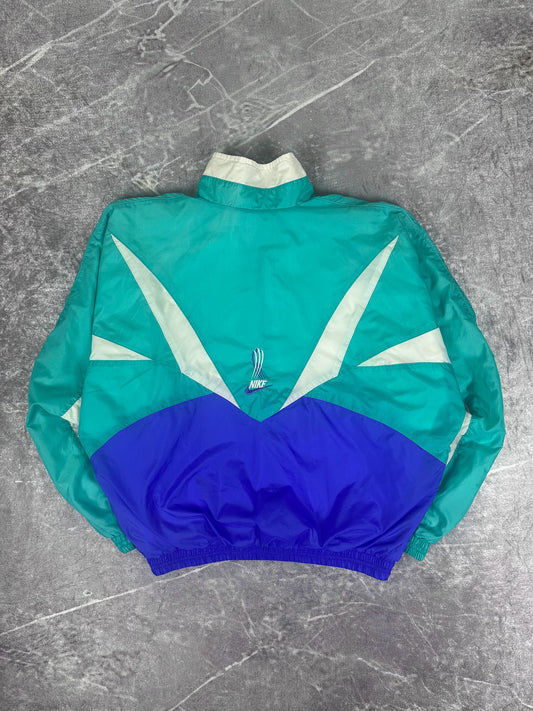 Vintage 90s Nike Colour Block Embroidered Swoosh Logo Nylon Windbreaker (S)