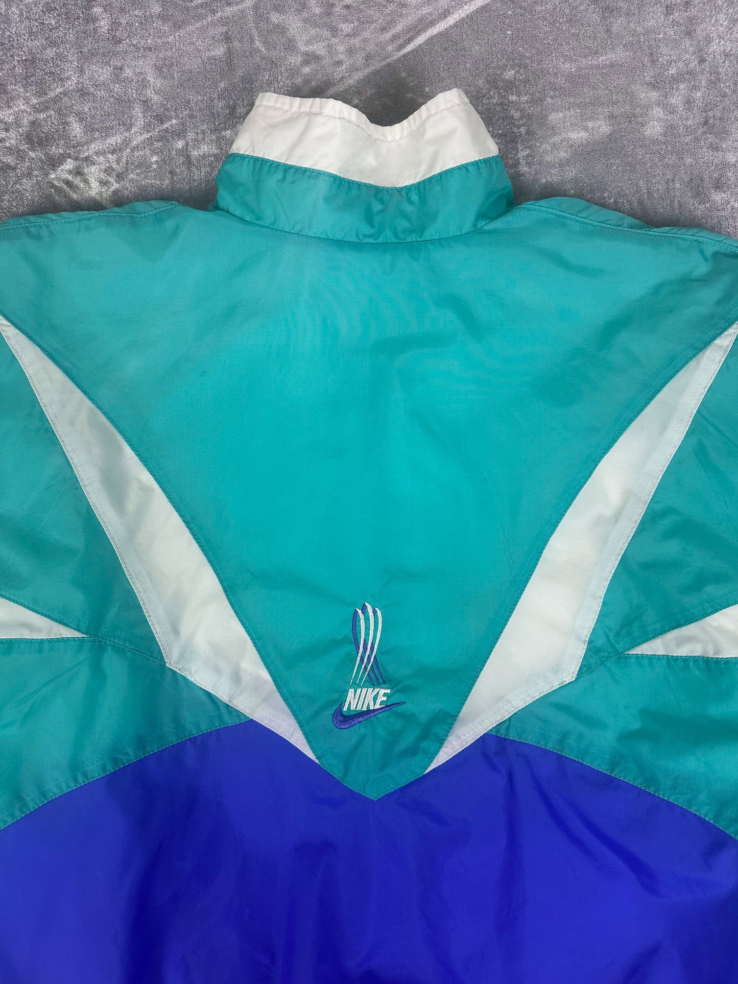 Vintage 90s Nike Colour Block Embroidered Swoosh Logo Nylon Windbreaker (S)