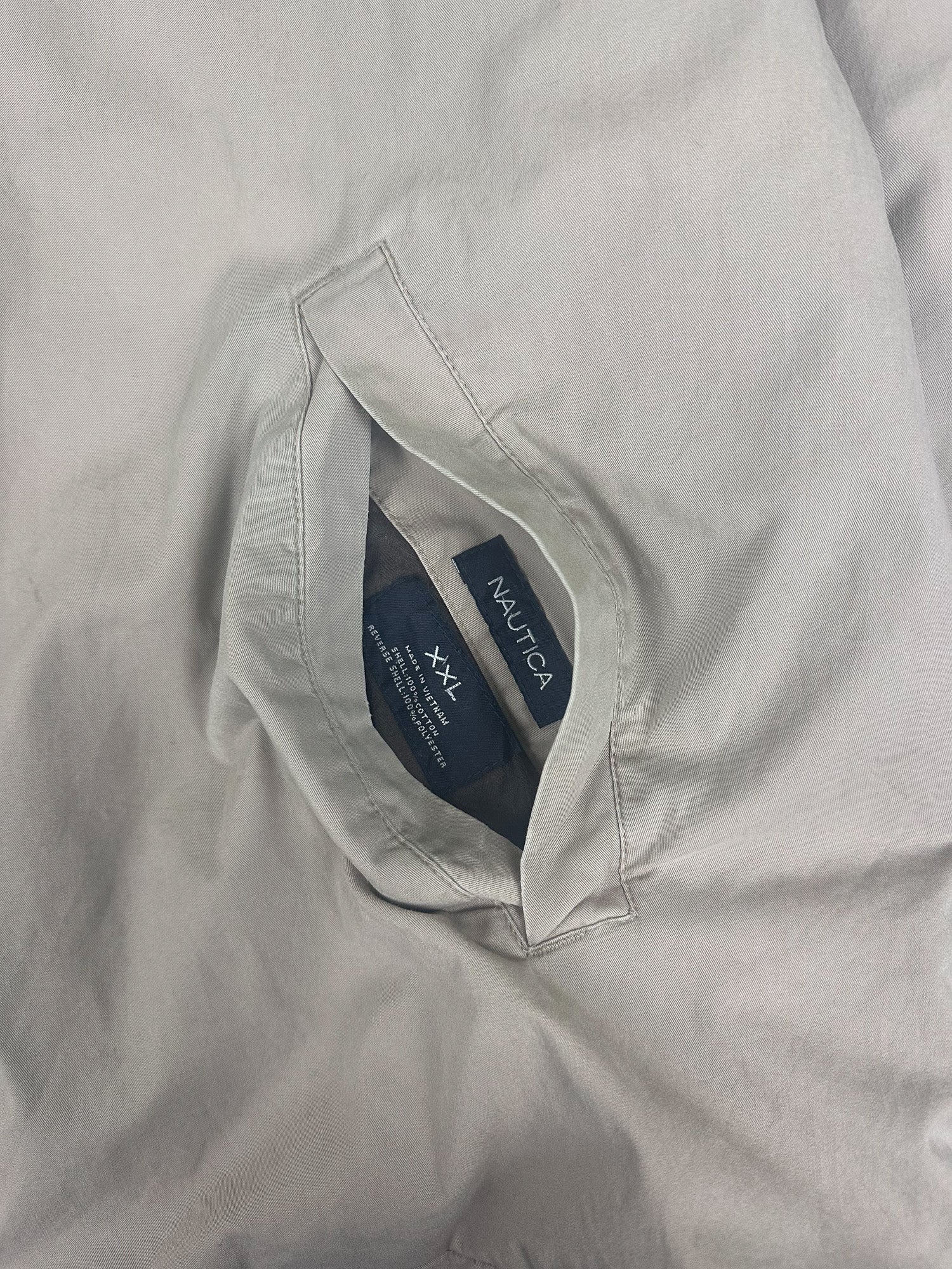 Vintage 00s Nautica Canvas Embroidered Logo Reversible Fleece Jacket (2XL)