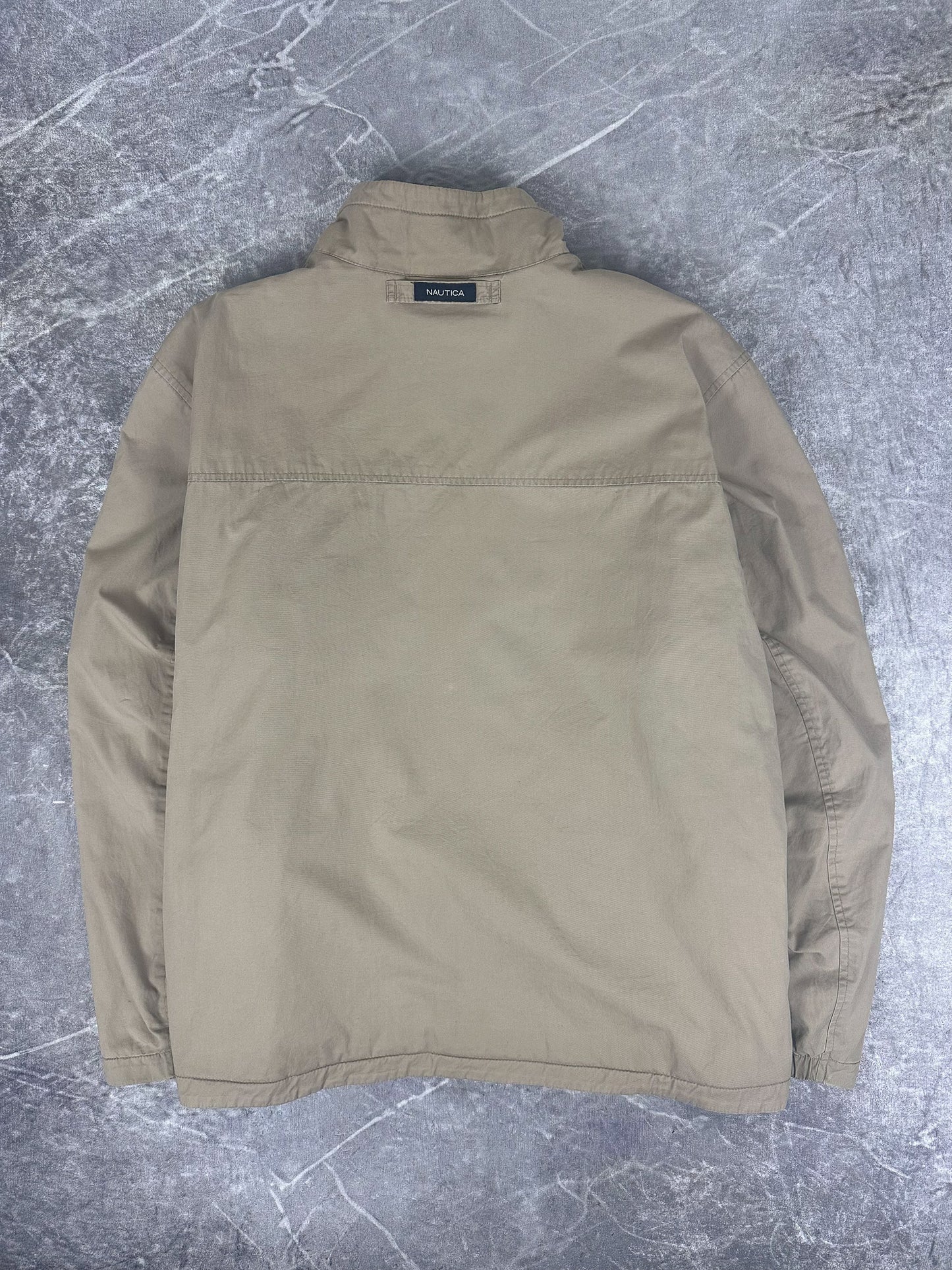 Vintage 00s Nautica Canvas Embroidered Logo Reversible Fleece Jacket (2XL)