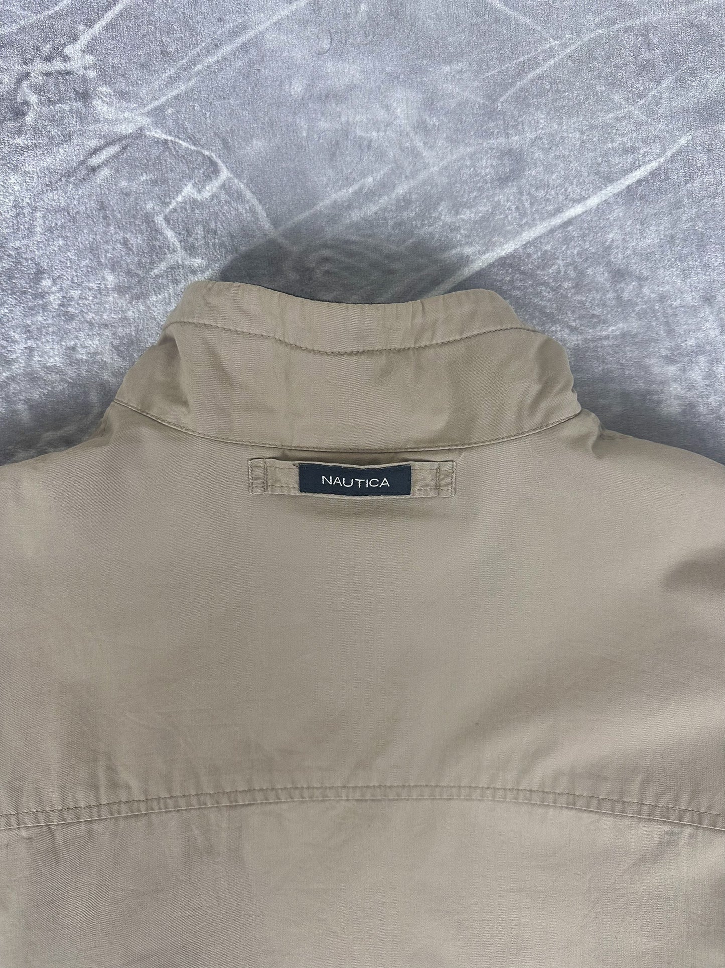 Vintage 00s Nautica Canvas Embroidered Logo Reversible Fleece Jacket (2XL)