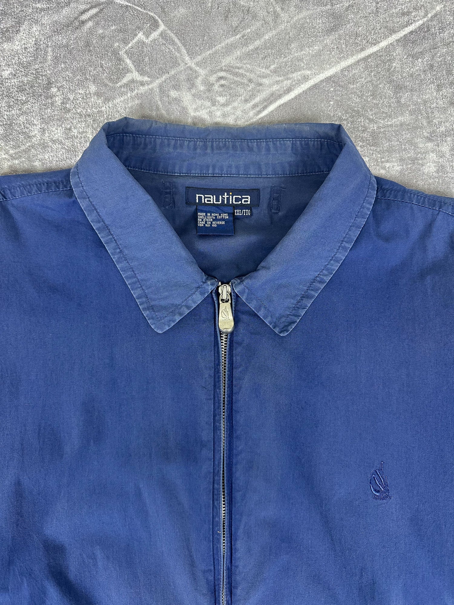 Vintage 90s Nautica Embroidered Small Logo Harrington Jacket (2XL)