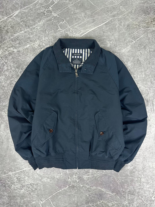 Vintage 00s Nautica Striped Lined Bomber Style Harrington Jacket (M)
