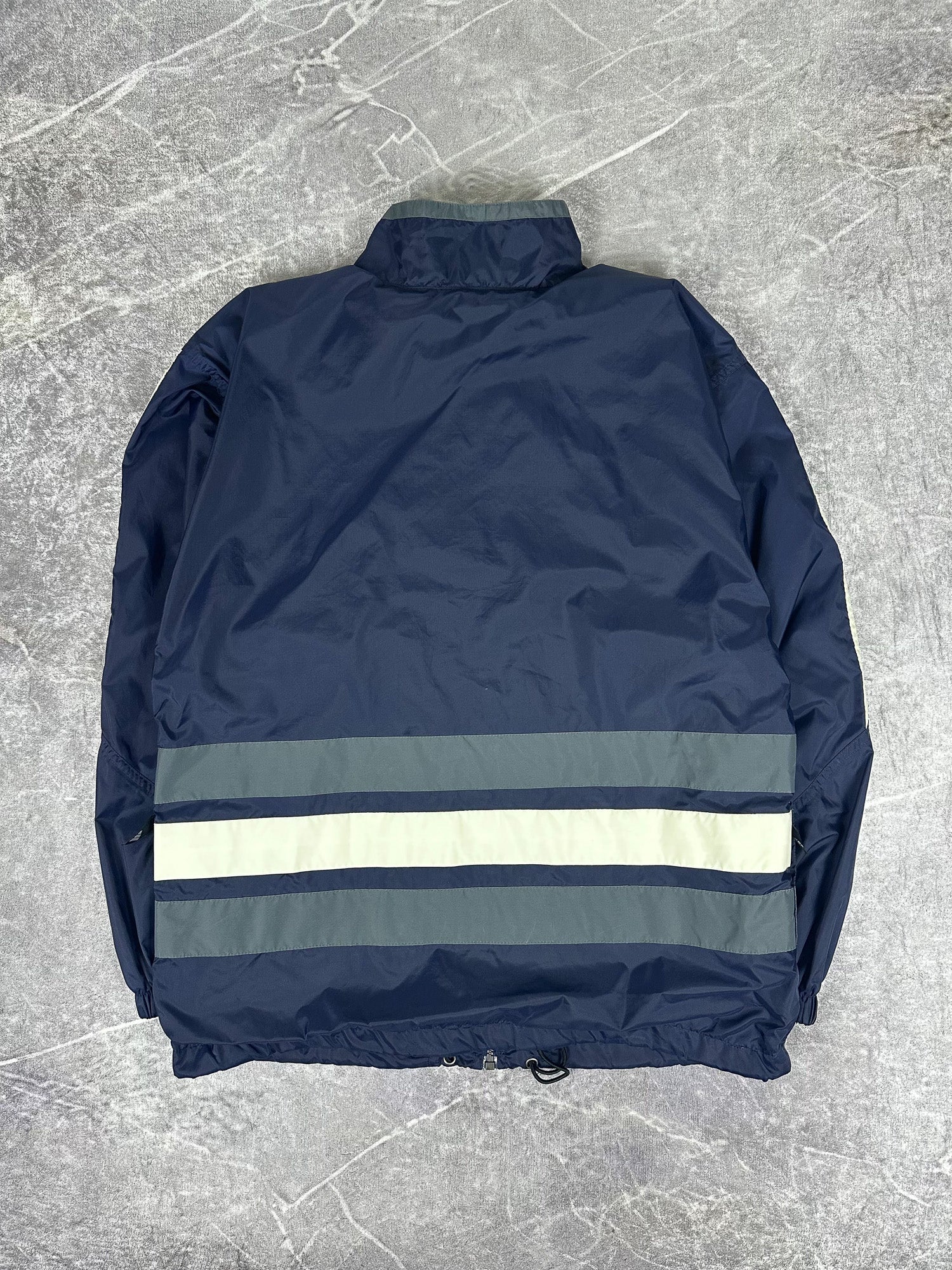 Vintage 90s Adidas 3 Stripe Embroidered Logo Lightweight Windbreaker Jacket (M)