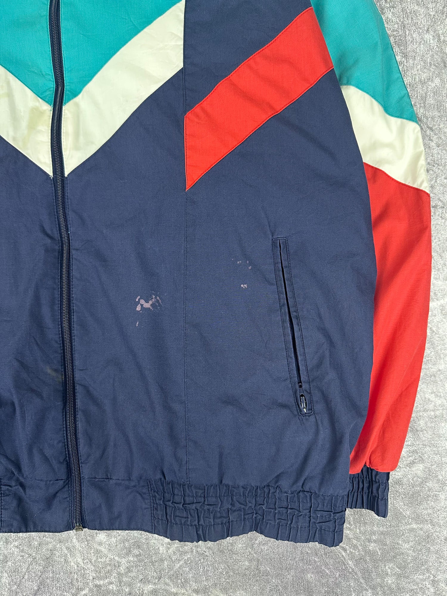 Vintage 90s Adidas Colour Block Embroidered Spellout Windbreaker Jacket (L)