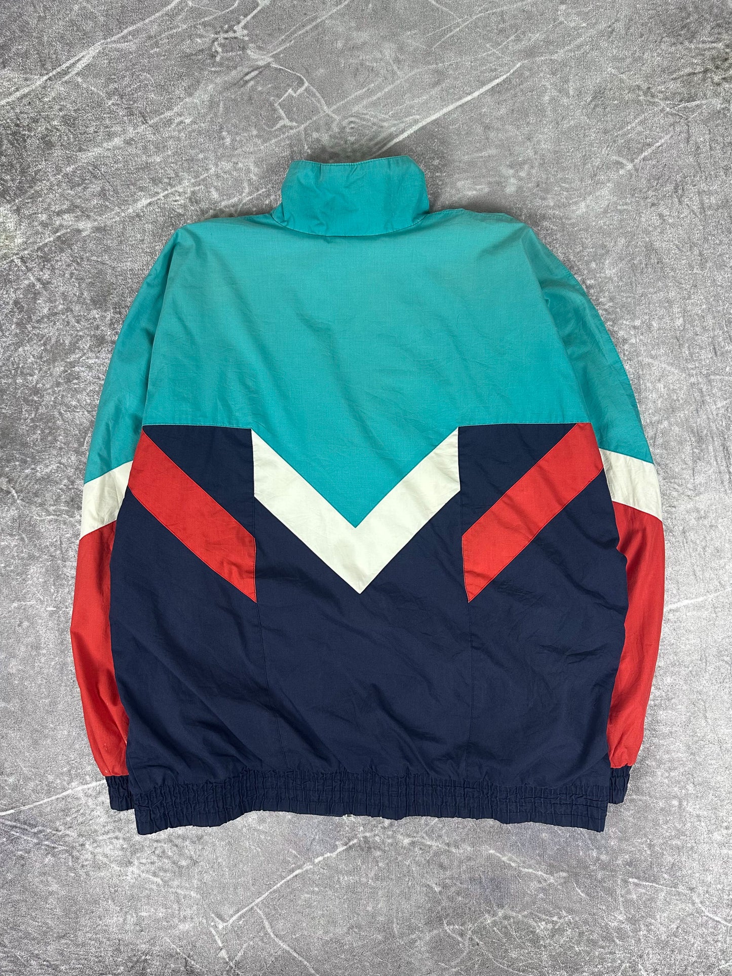 Vintage 90s Adidas Colour Block Embroidered Spellout Windbreaker Jacket (L)
