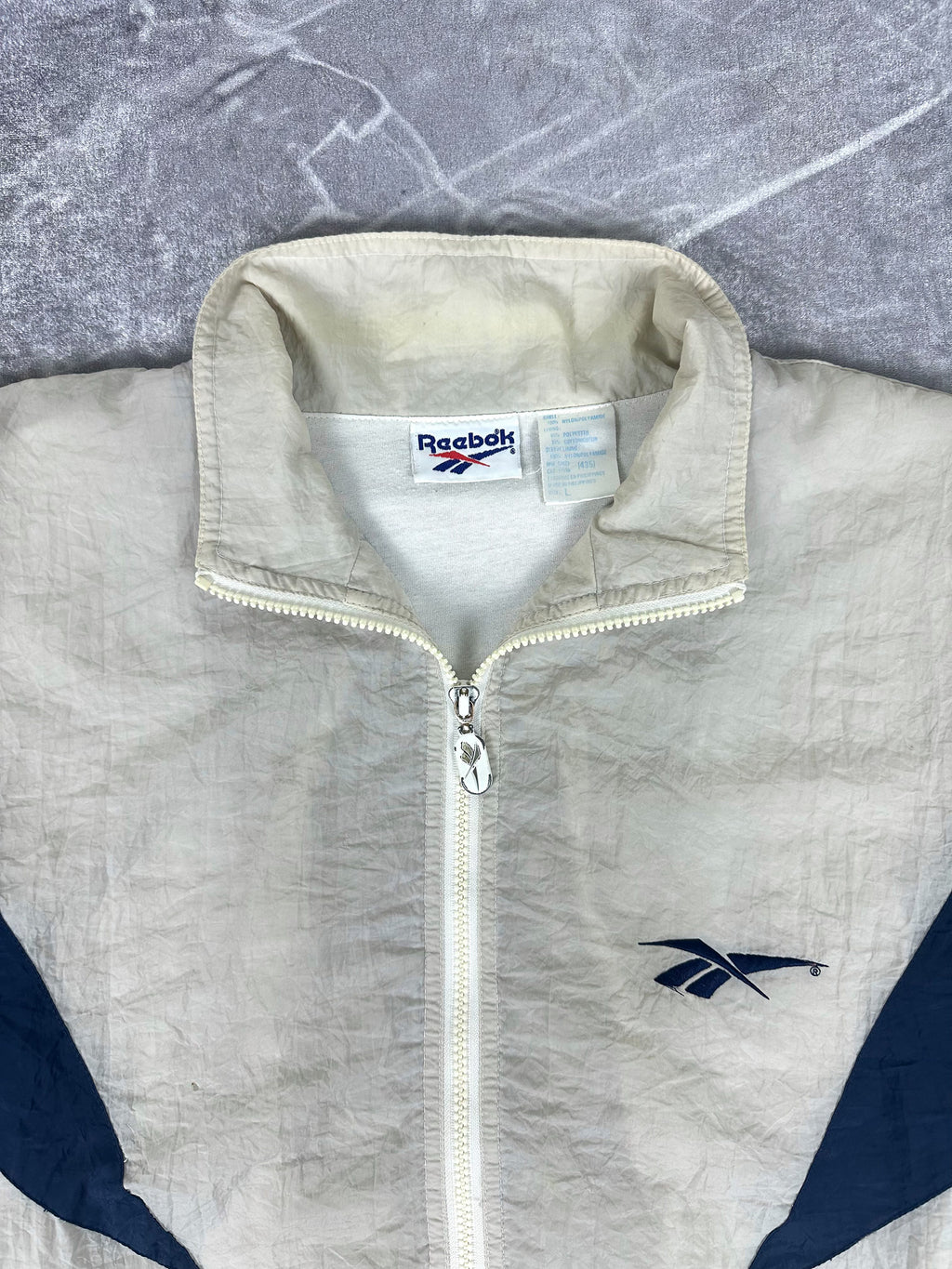 Vintage 90s Reebok Colour Block Embroidered Logo Windbreaker Jacket (XL)