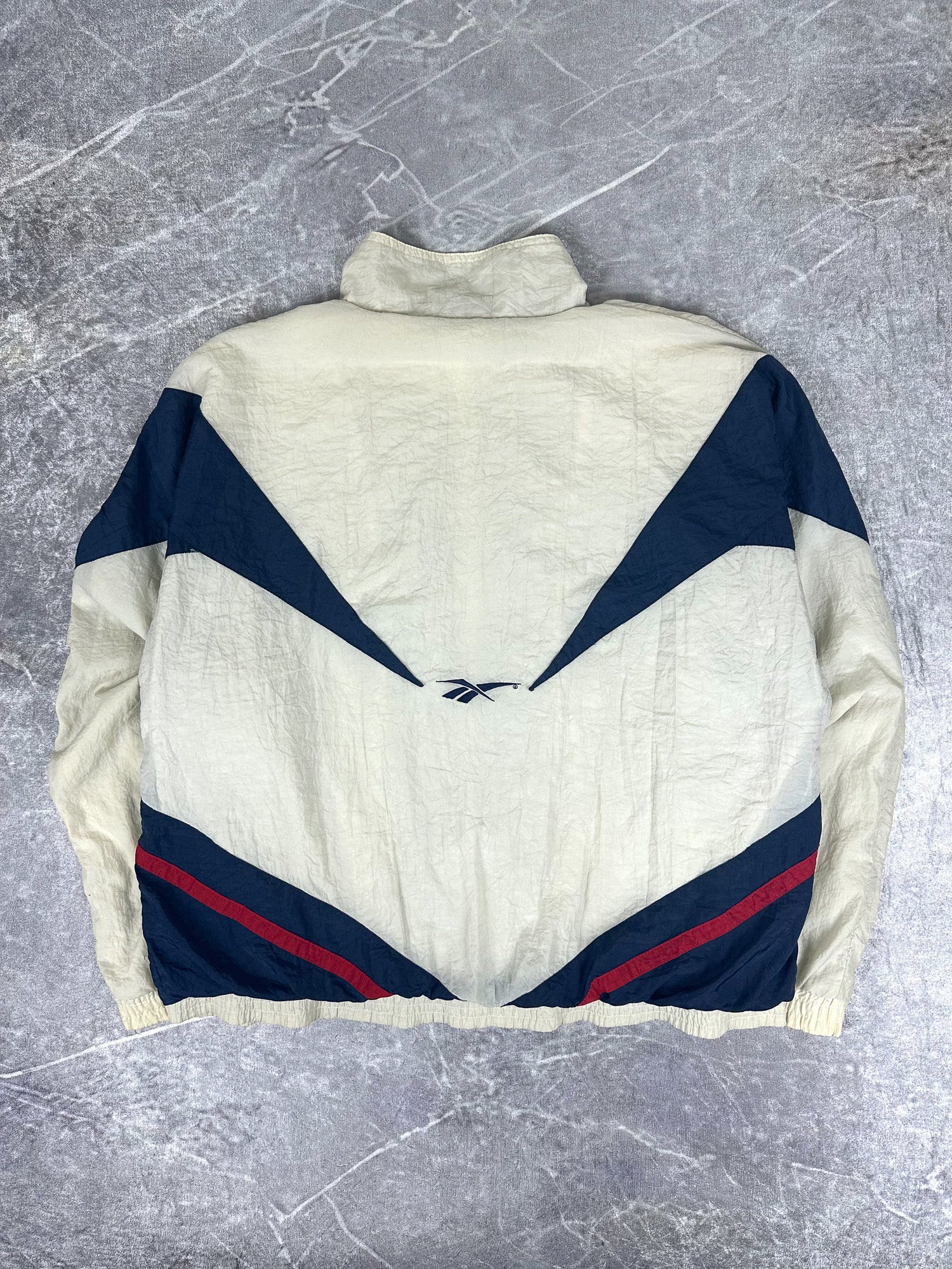Vintage 90s Reebok Colour Block Embroidered Logo Windbreaker Jacket (XL)