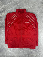 Vintage 90s Fila Embroidered Spellout Piped Windbreaker Jacket (L)