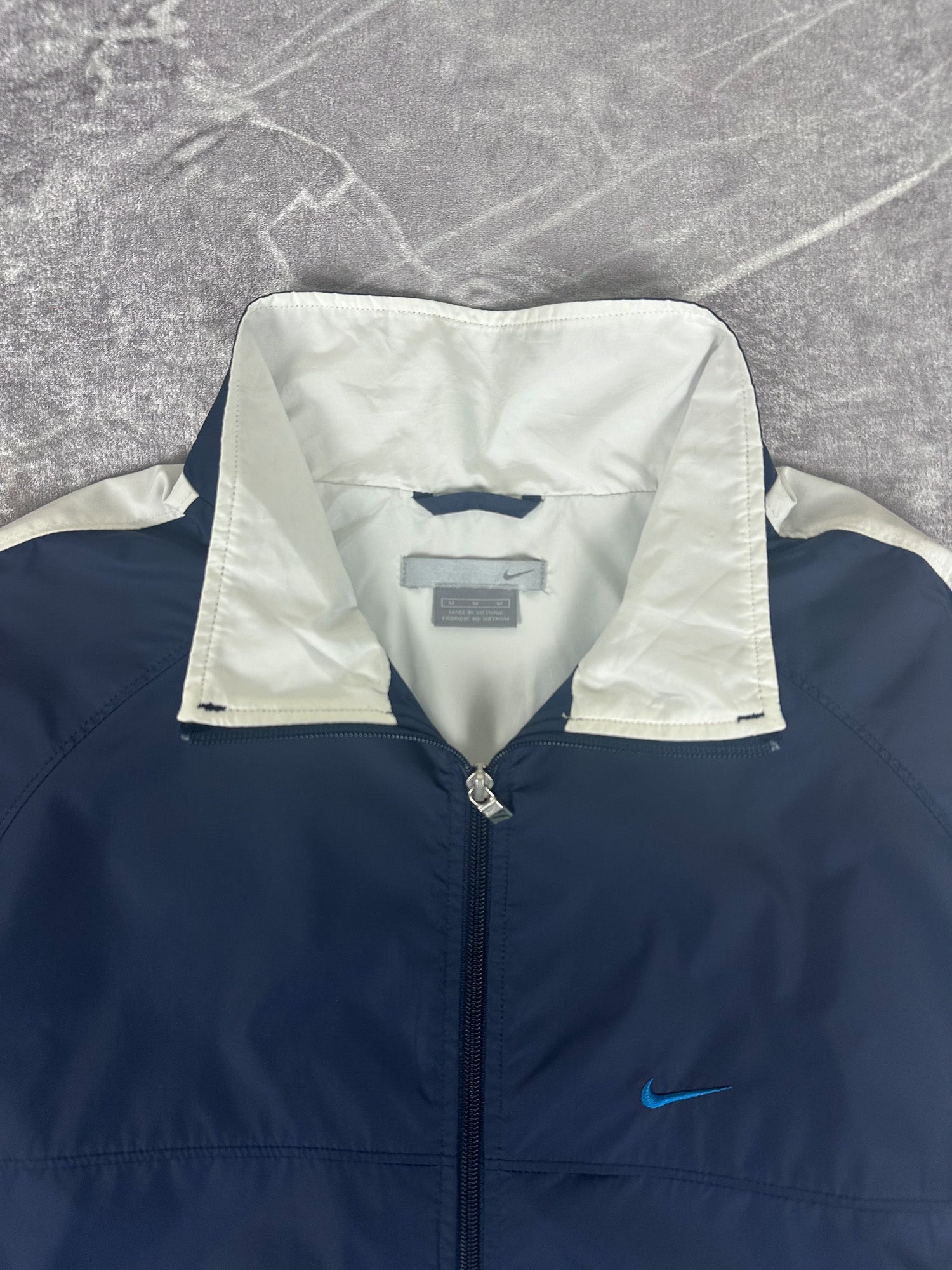 Vintage 00s Nike Colour Block Embroidered Small Swoosh Windbreaker Jacket (M)