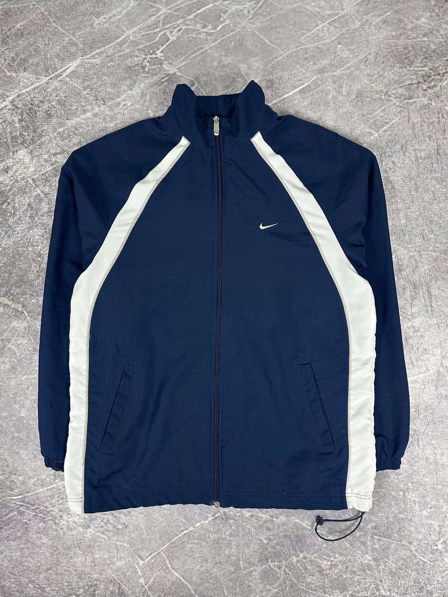 Vintage 00s Nike Small Embroidered Swoosh 3M Piped Windbreaker Jacket (XL)