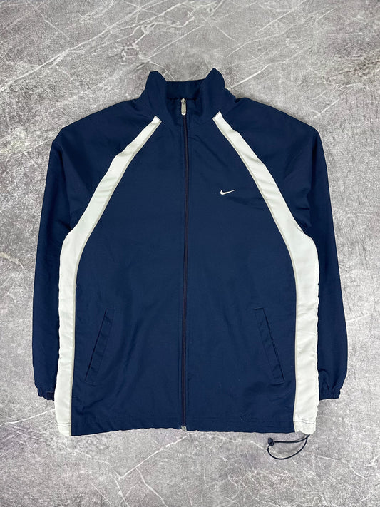 Vintage 00s Nike Small Embroidered Swoosh 3M Piped Windbreaker Jacket (XL)