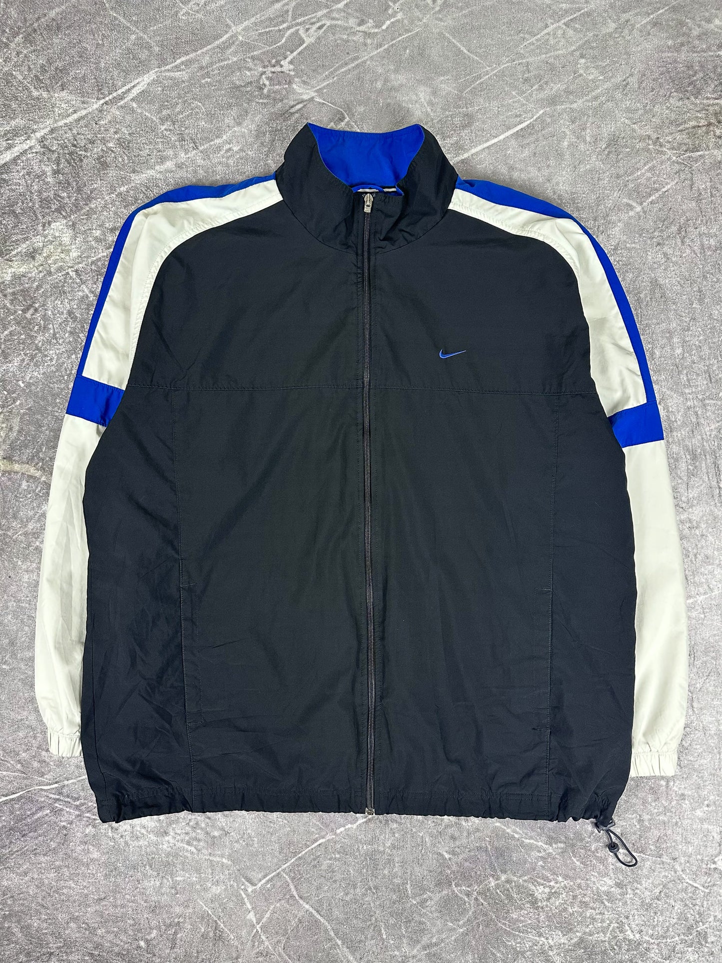 Vintage 00s Nike Colour Block Embroidered Small Swoosh Windbreaker Jacket (2XL)