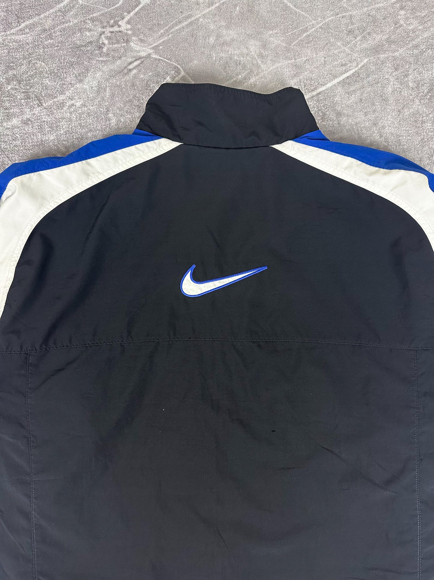 Vintage 00s Nike Colour Block Embroidered Small Swoosh Windbreaker Jacket (2XL)