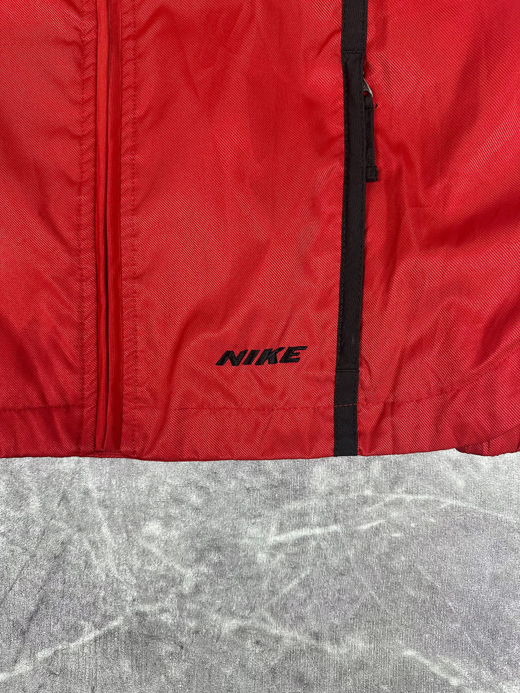 Vintage 00s Nike Tape Stripe Embroidered Spellout Windbreaker Jacket (S)