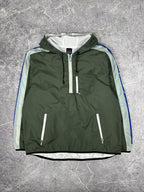 Vintage 90s Nike Quarter Zip Anorak Sleeve Stripe Windbreaker Jacket (L)