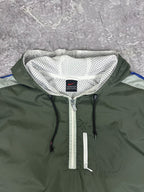 Vintage 90s Nike Quarter Zip Anorak Sleeve Stripe Windbreaker Jacket (L)