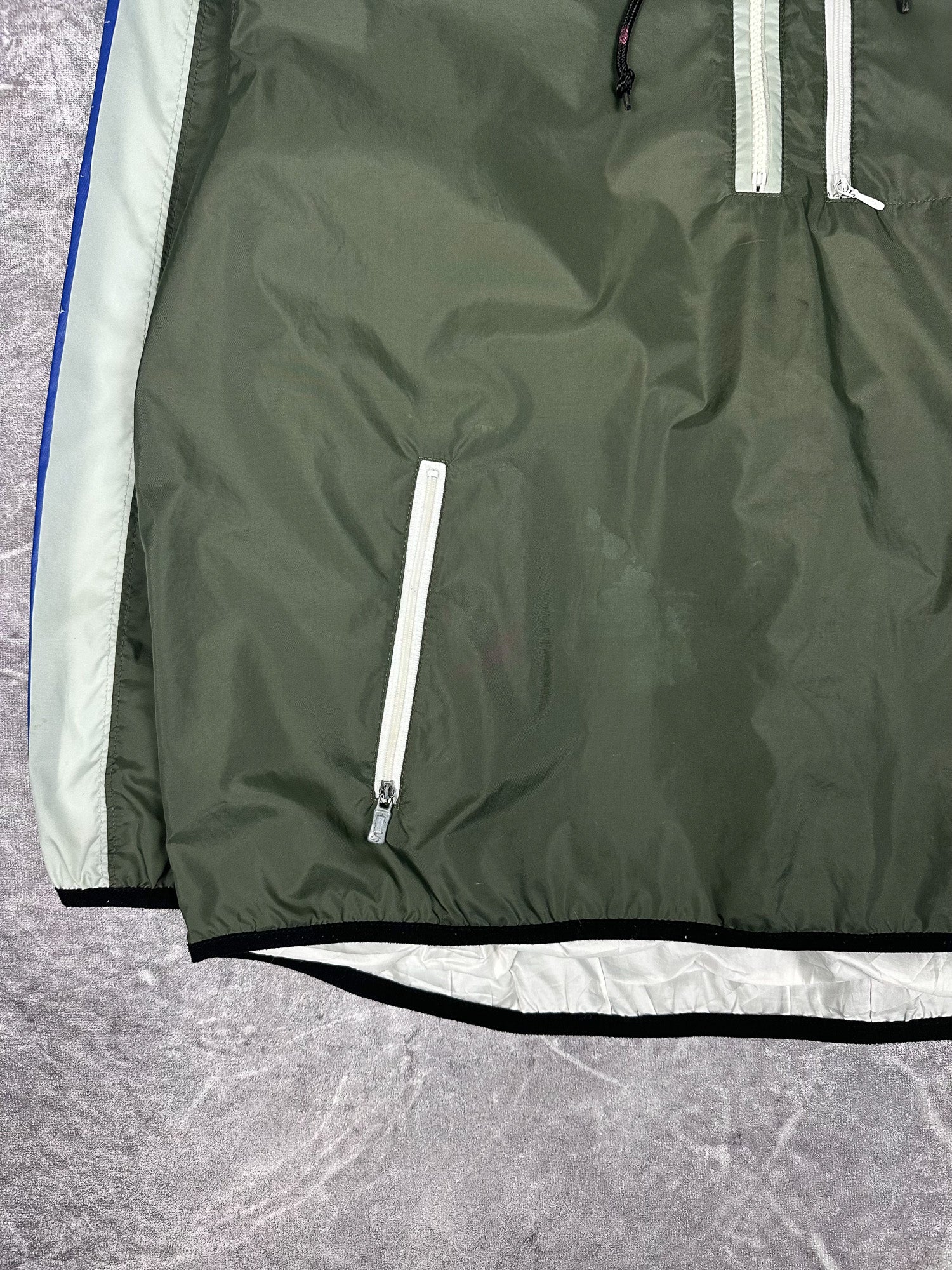 Vintage 90s Nike Quarter Zip Anorak Sleeve Stripe Windbreaker Jacket (L)