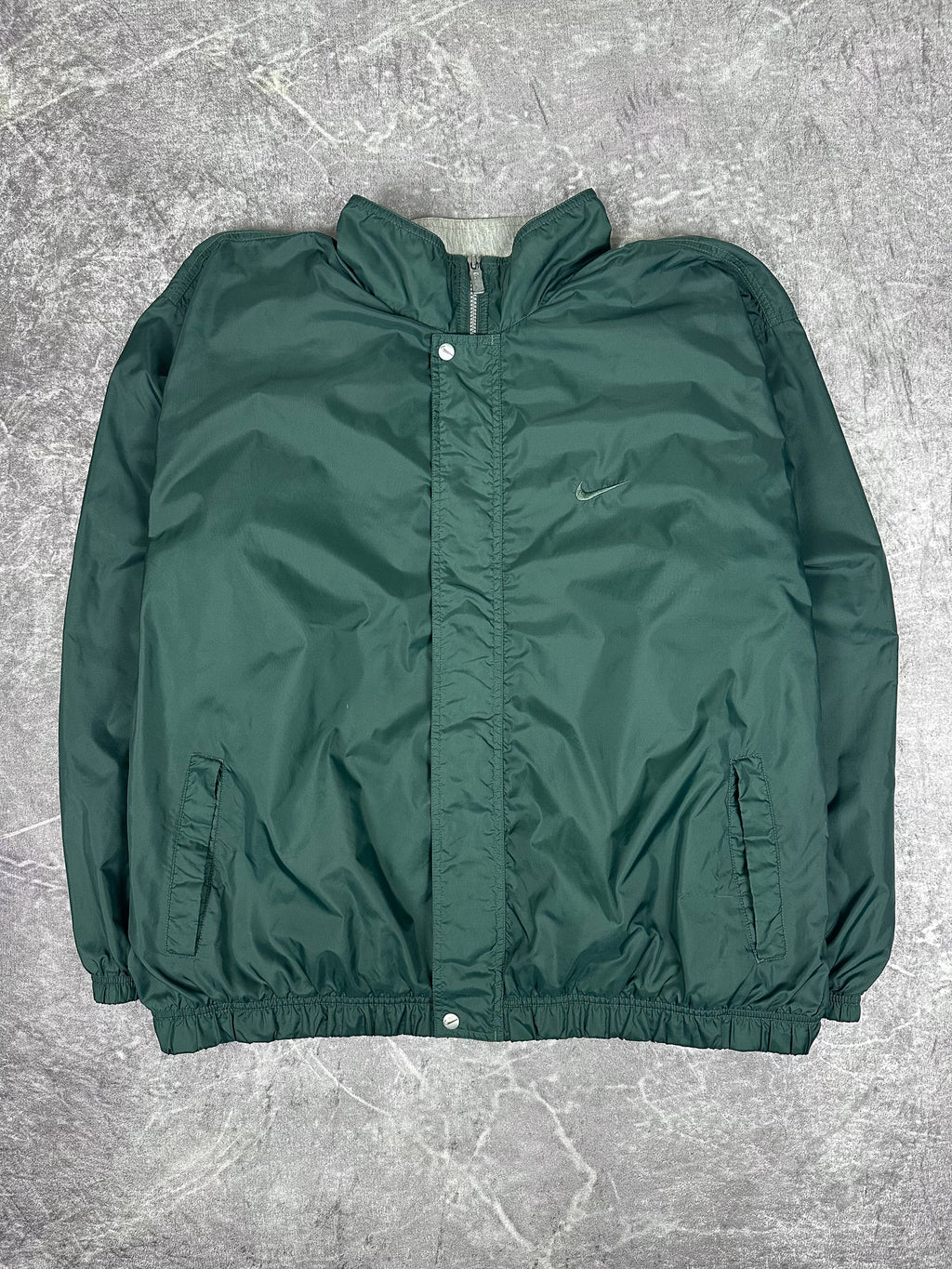 Vintage 90s Nike Embroidered Small Swoosh Full Placket Spray Jacket (2XL)
