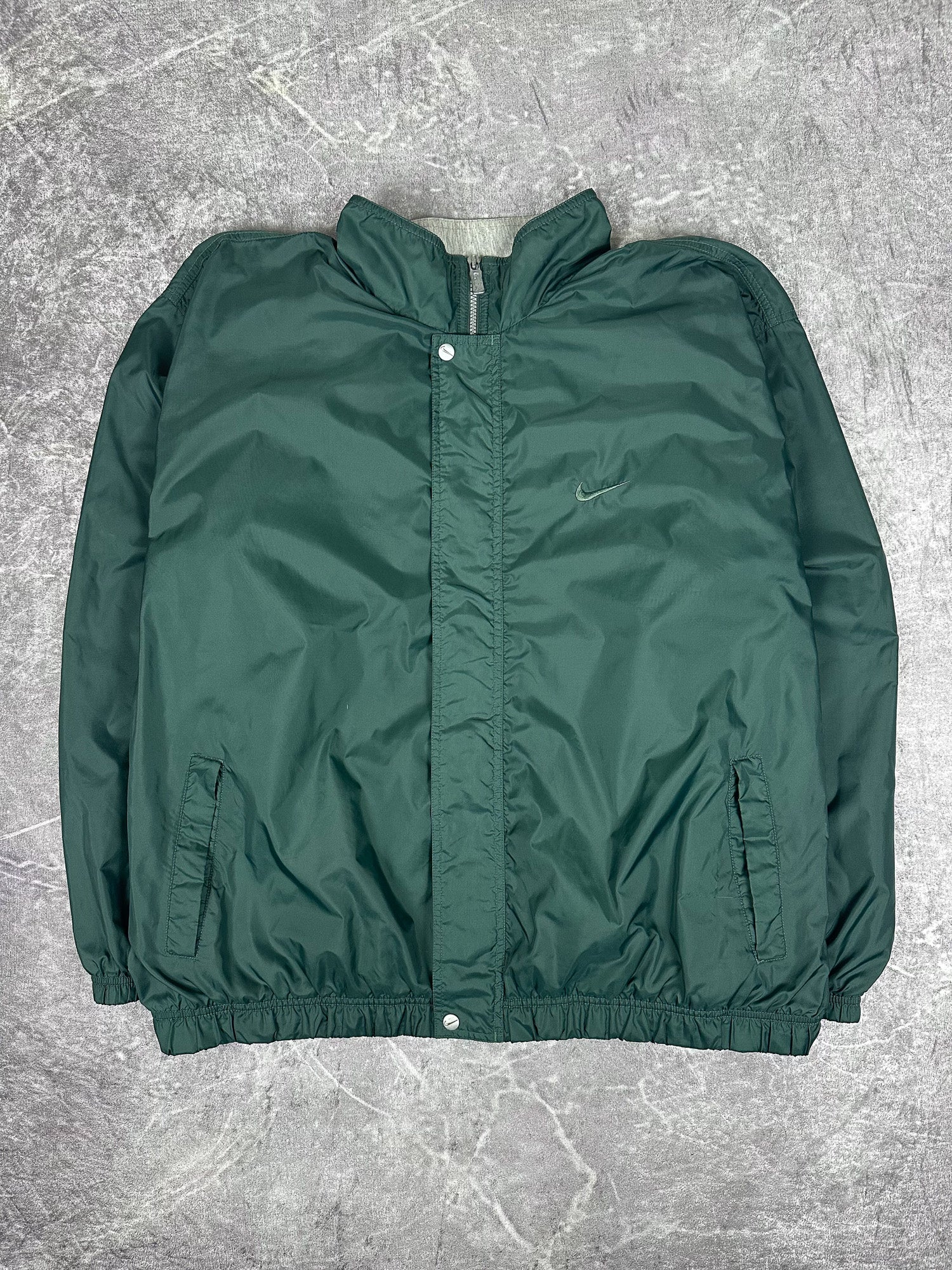 Vintage 90s Nike Embroidered Small Swoosh Full Placket Spray Jacket (2XL)