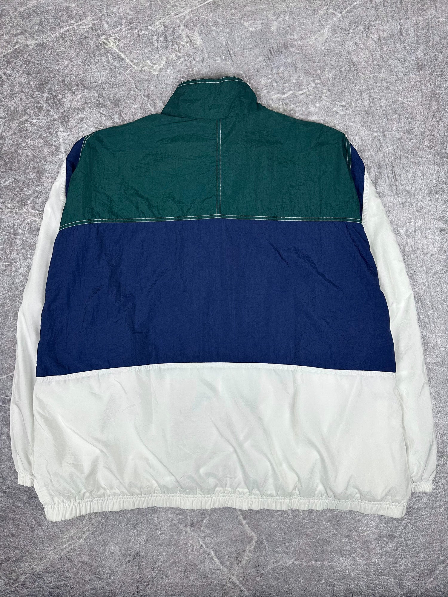 Vintage 90s Nike Horizontal Colour Block Embroidered Swoosh Jacket (3XL)